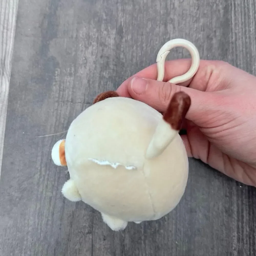 Miniso brown beige cream fat cat keychain